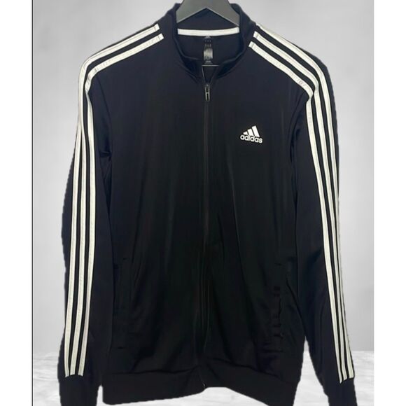 Men’s Adidas Black 3 Stipe Tricot Track Jacket - Picture 5 of 8